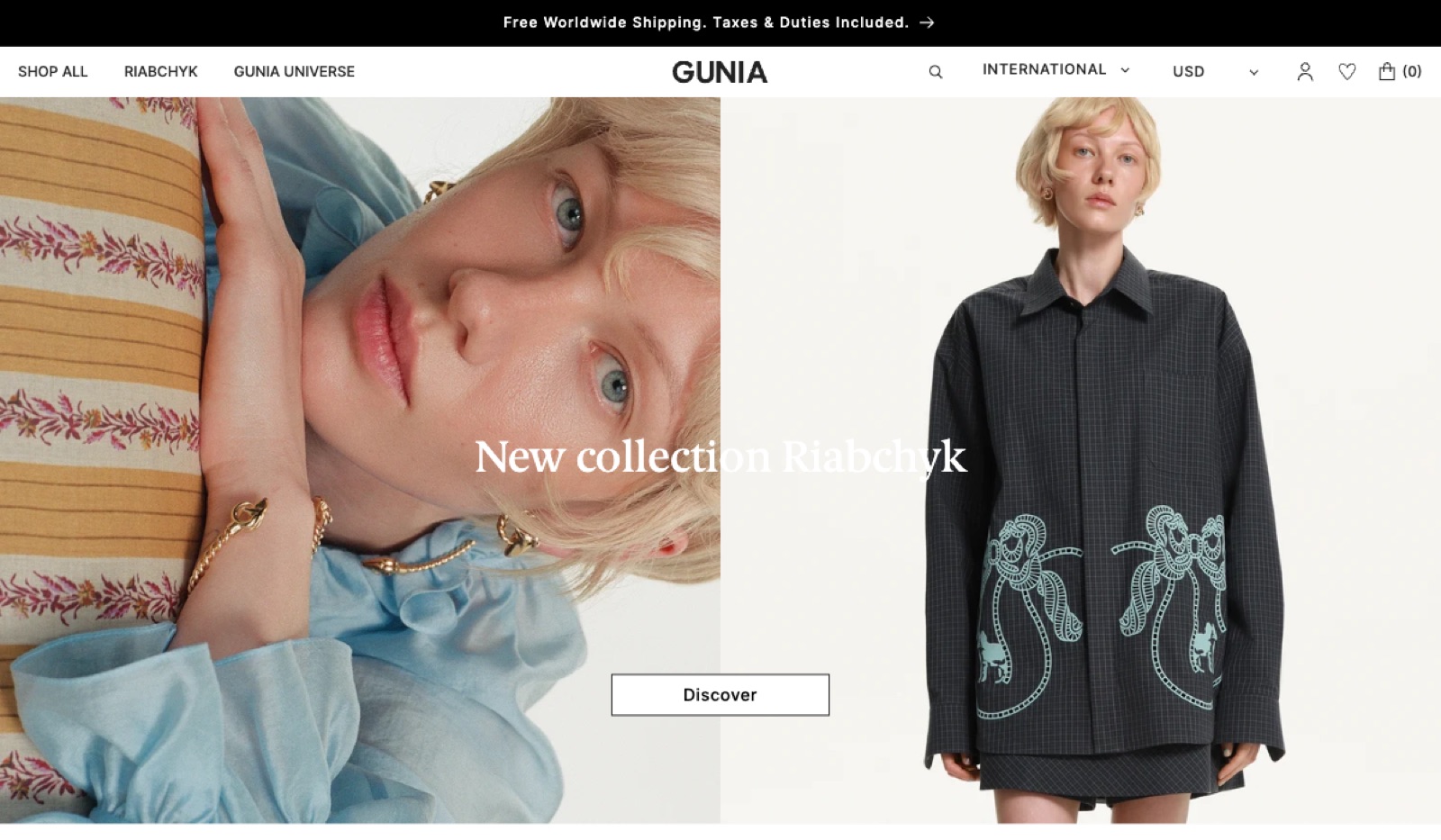 Gunia: Кастомна вітрина на Shopify для преміального лайфстайл-бренду.